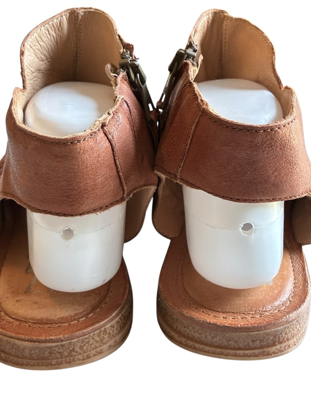 Miz Mooz Flaire Leather Open Toe Sandals Cognac Wide EU42 US 11 - Picture 8 of 10